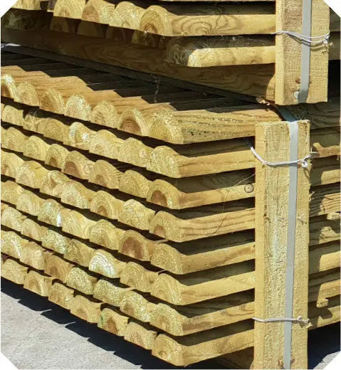 Mezzi pali in pino tondi torniti HOLZ BRENZ srl