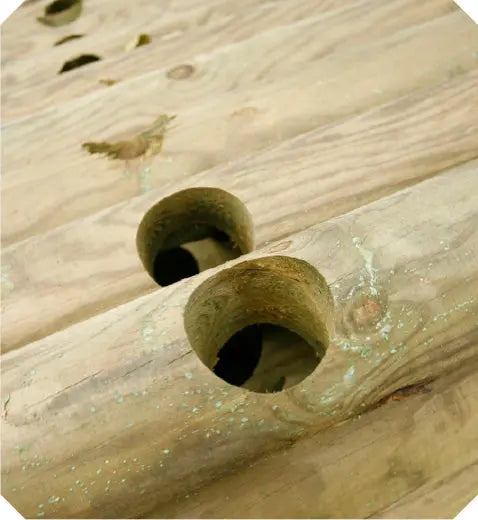 Pali in pino tondi torniti forati HOLZ BRENZ srl