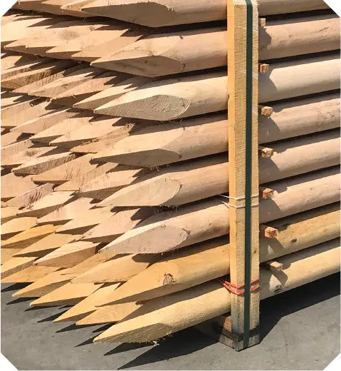 Pali in rovere torniti con punta (su richiesta) HOLZ BRENZ srl