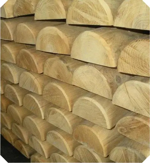 Mezzi pali in castagno torniti (su richiesta) HOLZ BRENZ srl