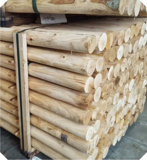 Pali in castagno torniti senza punta (su richiesta) HOLZ BRENZ srl