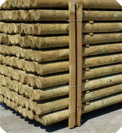 Pali in pino tondi torniti senza punta HOLZ BRENZ srl